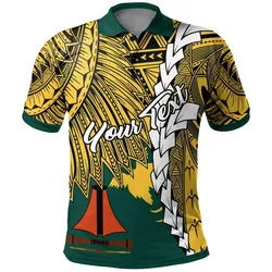 Papua New Guinea Jiwaka Province Polynesian Custom Personalised Polo Shirt - Tribal Wave Tattoo