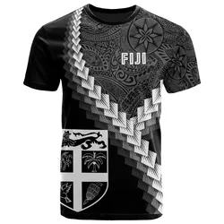 Alohawaii T-Shirt - Tee Fiji - Coat Of Arms With Polynesian Tattoo White - BN22