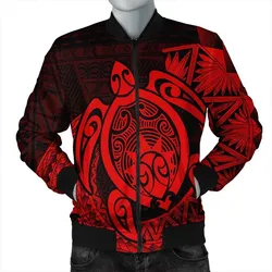 Hawaii Polynesian Turtle Bomber Jacket - Red - AH
