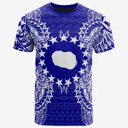 Cook Islands Polynesian All Cook Islands Flag Map Polynesian Tattoo Blue Unisex 3D T-Shirt All Over Print ONCMC