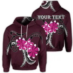 Alohawaii Hoodie - (Personalised) Hawaiian Plumeria Polynesian Pink Hoodie - AH - JR