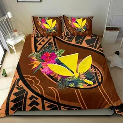 FamilyGater Bedding Set - Cover and Pillow Cases Hawaii Kanaka Maoli - Polynesian Hook And Hibiscus - BN25