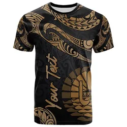 Tahiti Polynesian Custom Personalised T shirt - Poly Tattoo Gold Version