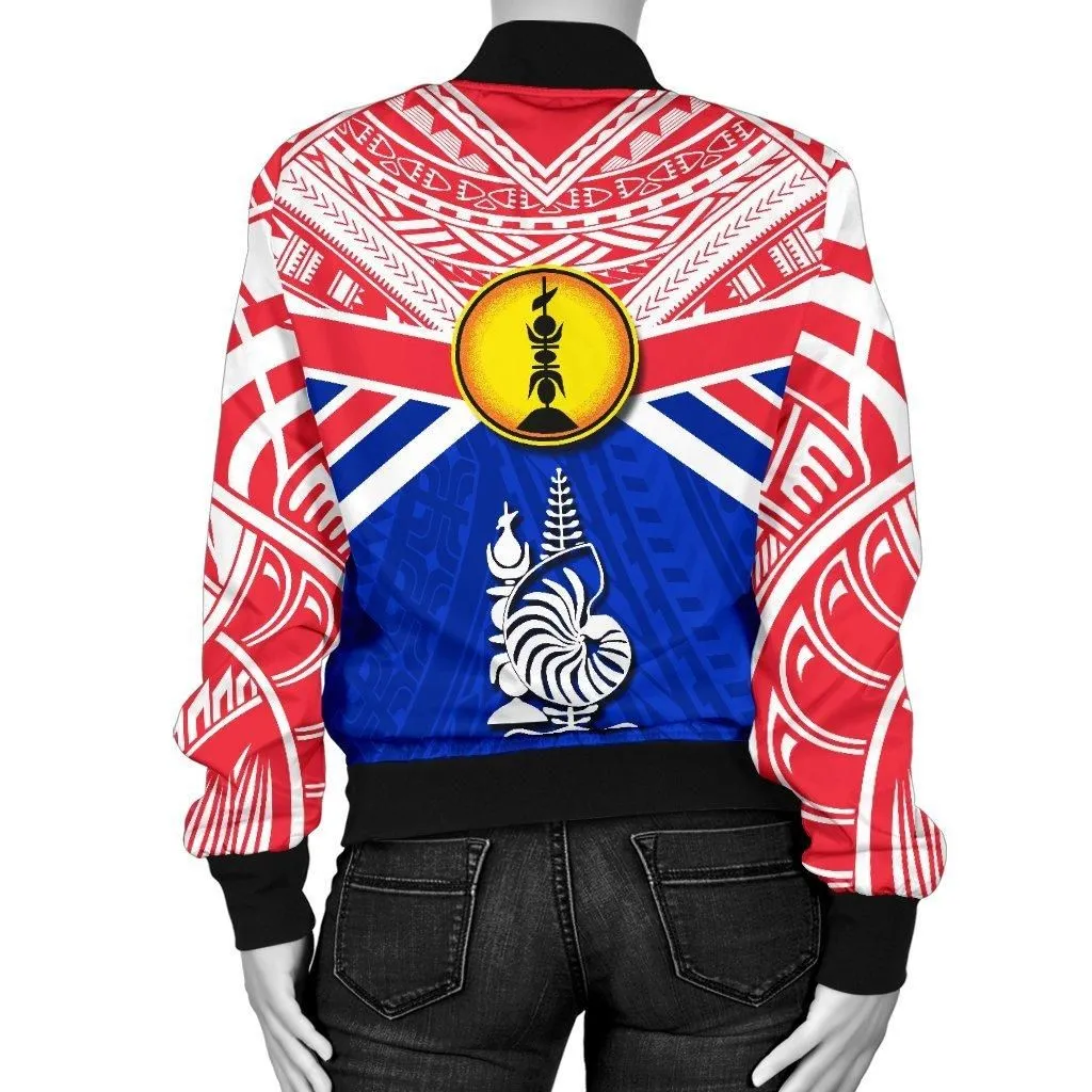 New Caledonia Rugby Women Bomber Jacket Polynesian