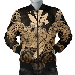 Alohawaii Jacket - Hawaii Turtle Wave Polynesian Bomber Jacket - Hey Style Gold - AH - J4R