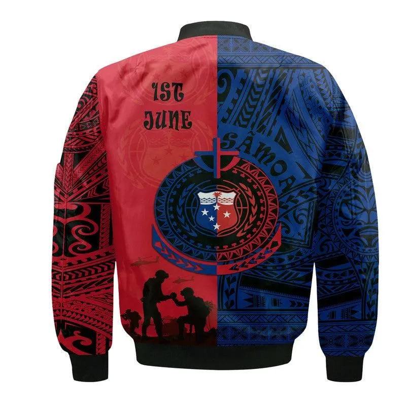 Samoa Independence Day Bomber Jacket Military Polynesian Pattern LT9