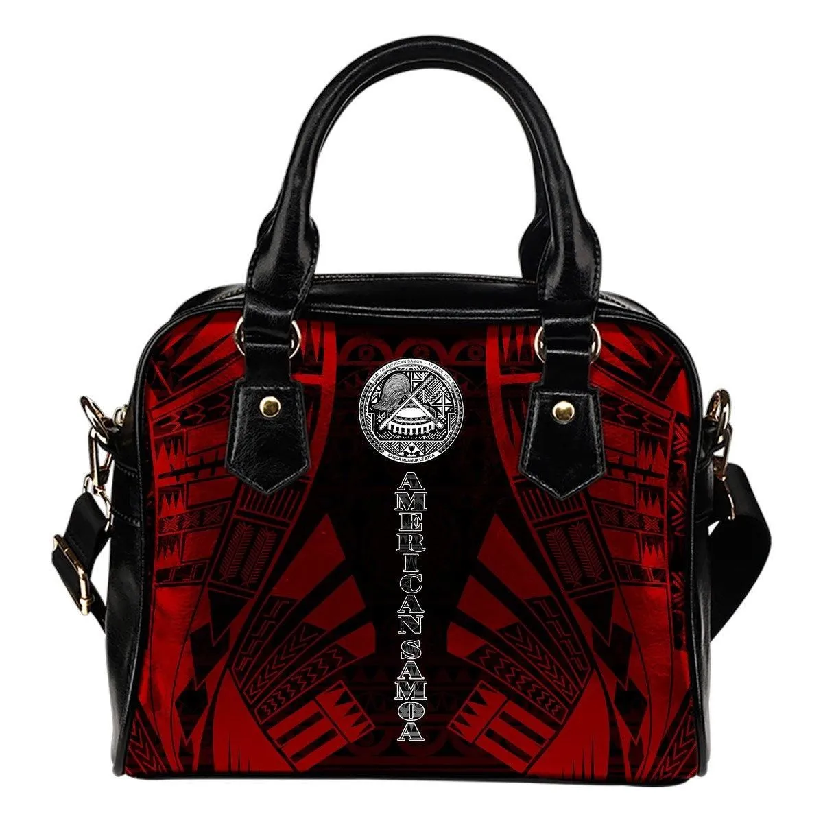 American Samoa Shoulder Handbag - Polynesian Tattoo Red