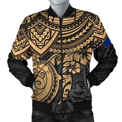 Guam Polynesian Bomber Jacket (Men) - Golden Turtle - BN15