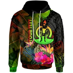 Vanuatu Polynesian Personalised Hoodie -  Hibiscus and Banana Leaves