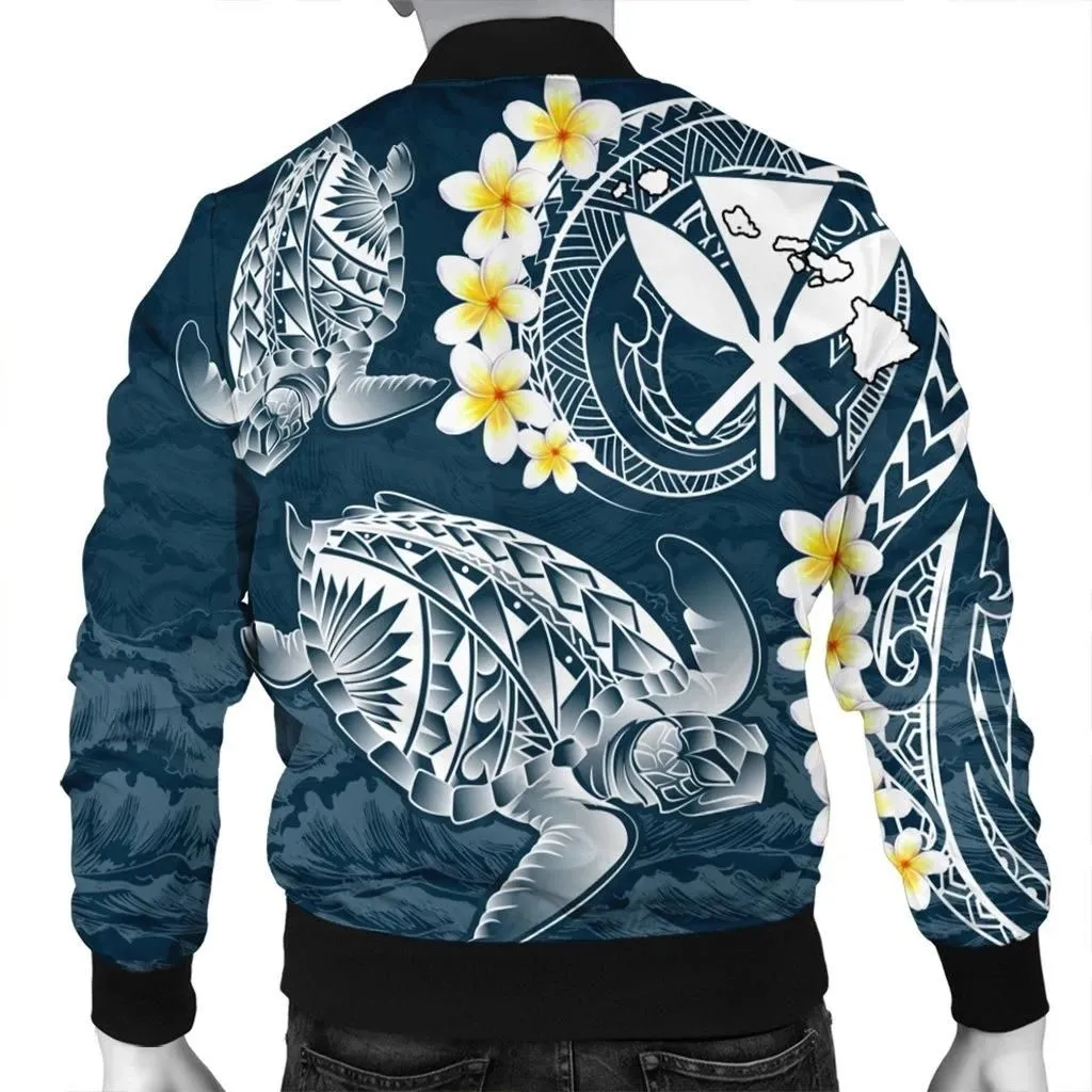 Alohawaii Jacket - Hawaii Turtle Plumerian Polynesian Bomber Jacket - Sease Style - AH - J4R