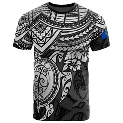 Pohnpei T shirt - Pohnpei Flag White Turtle Hibiscus