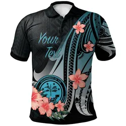 Federated States of Micronesia Personalised Custom Polo Shirt - Turquoise Polynesian Hibiscus Pattern Style