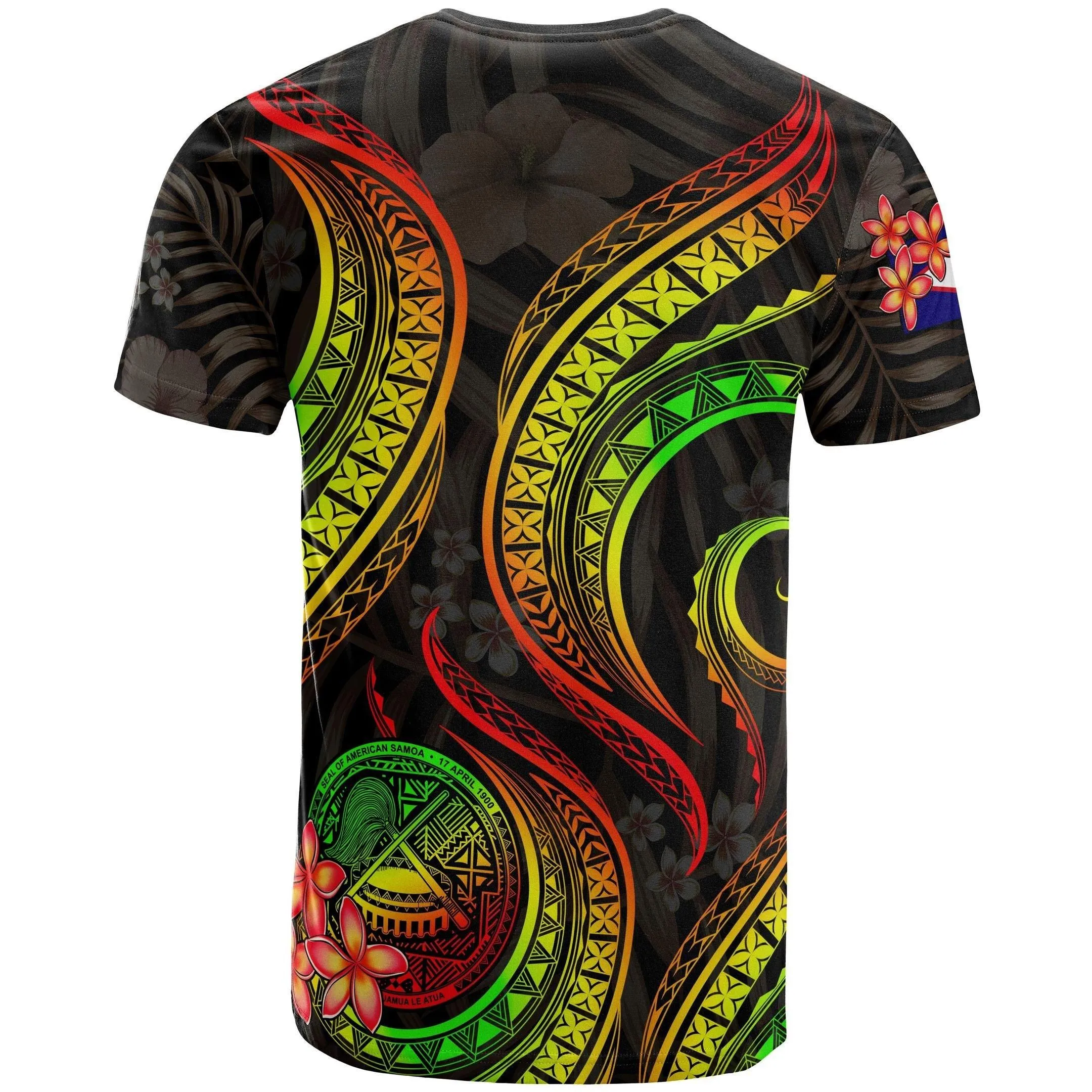 Alohawaii T-Shirt - Tee American Samoa Polynesian - Reggae Plumeria - BN11