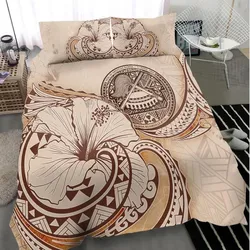 Vibe Hoodie American Samoa Bedding Set - Hibiscus Flower Vintage Style