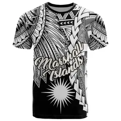Alohawaii T-Shirt - Tee Marshall Islands Polynesian - Tribal Wave Tattoo White - BN12