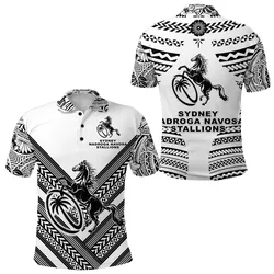 Fiji Rugby Polo Shirt Sydney Nadroga Navosa Stallions Creative Style - White LT8