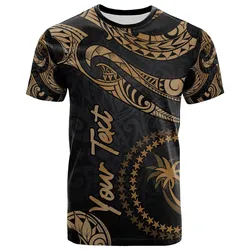 Chuuk Micronesia Custom Personalised T-Shirt - Poly Tattoo Gold Version