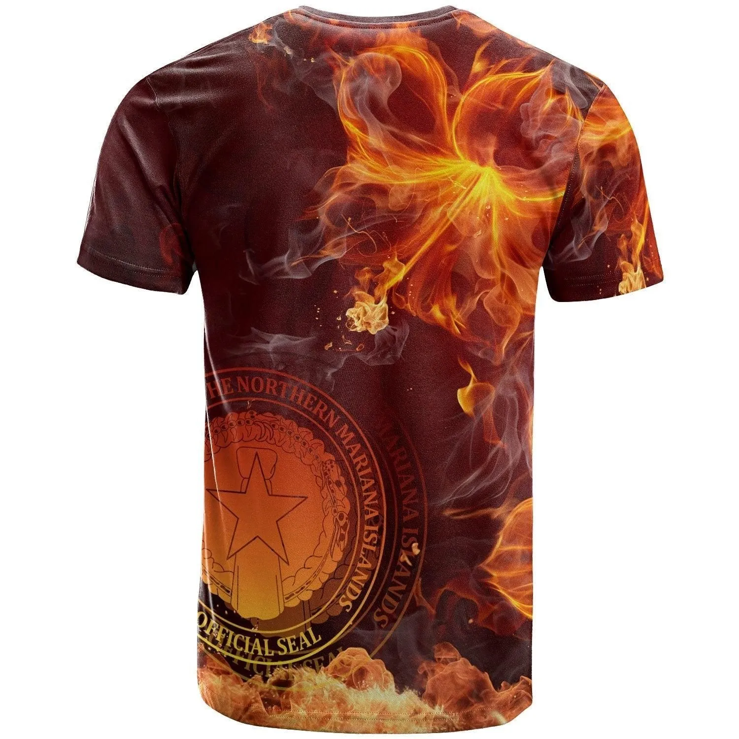Northern Mariana Islands Polynesian Custom Personalised T shirt - Fire Hibiscus