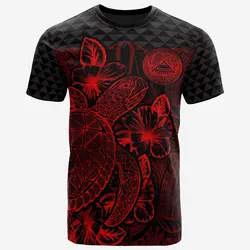 American Samoa American Samoa Turtle Hibiscus Red Unisex 3D T-Shirt All Over Print HNAME