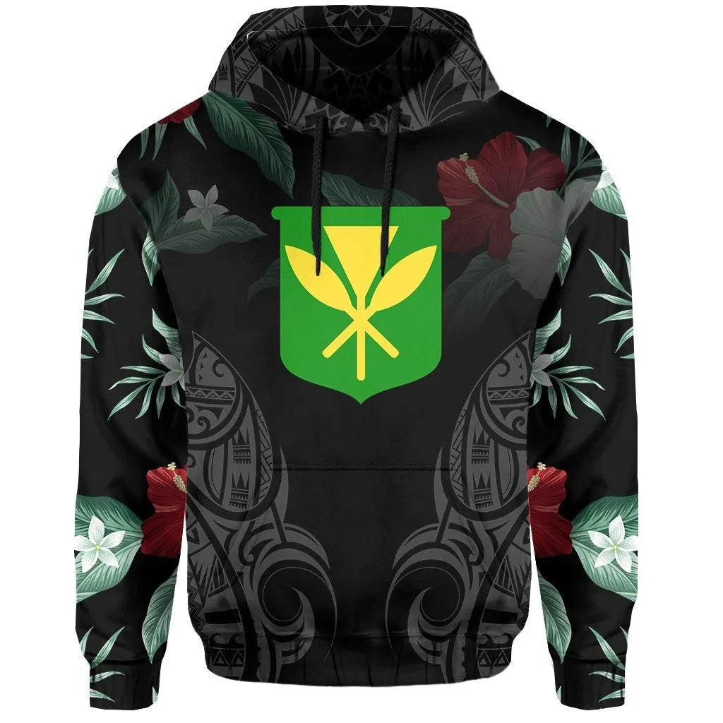 Polynesian Tropic Kanaka Maoli Hibiscus Hawaii Hoodie Gray