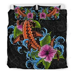 Hawaii Bedding Set - Polynesian Shark Hibiscus - Bn11