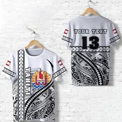 (Custom Personalised) Tahiti Rugby T shirt Marvelous Version White - Custom Text and Number