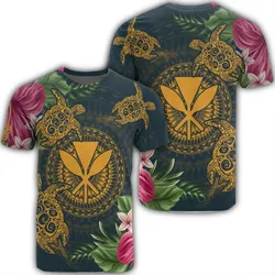 Hawaii Kanaka Turtle Hibiscus Plumerian Polynesia T-Shirt - Alena Style - AH