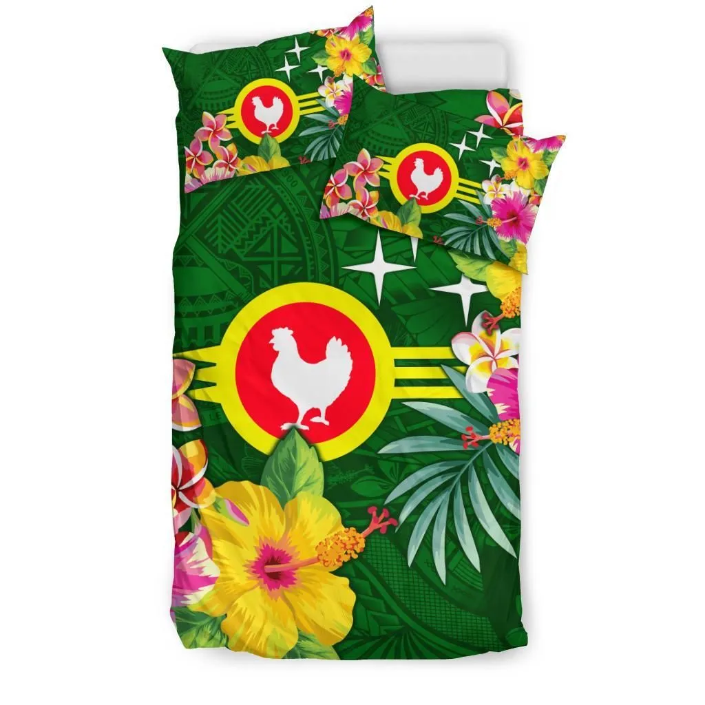 American Samoa Bedding Set - Manuatele Hibiscus Flag