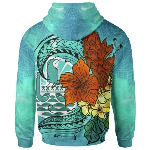 Tahiti Hoodie - Tropical Flowers Style