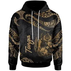 Tonga Polynesian Hoodie - Poly Tattoo Gold Version