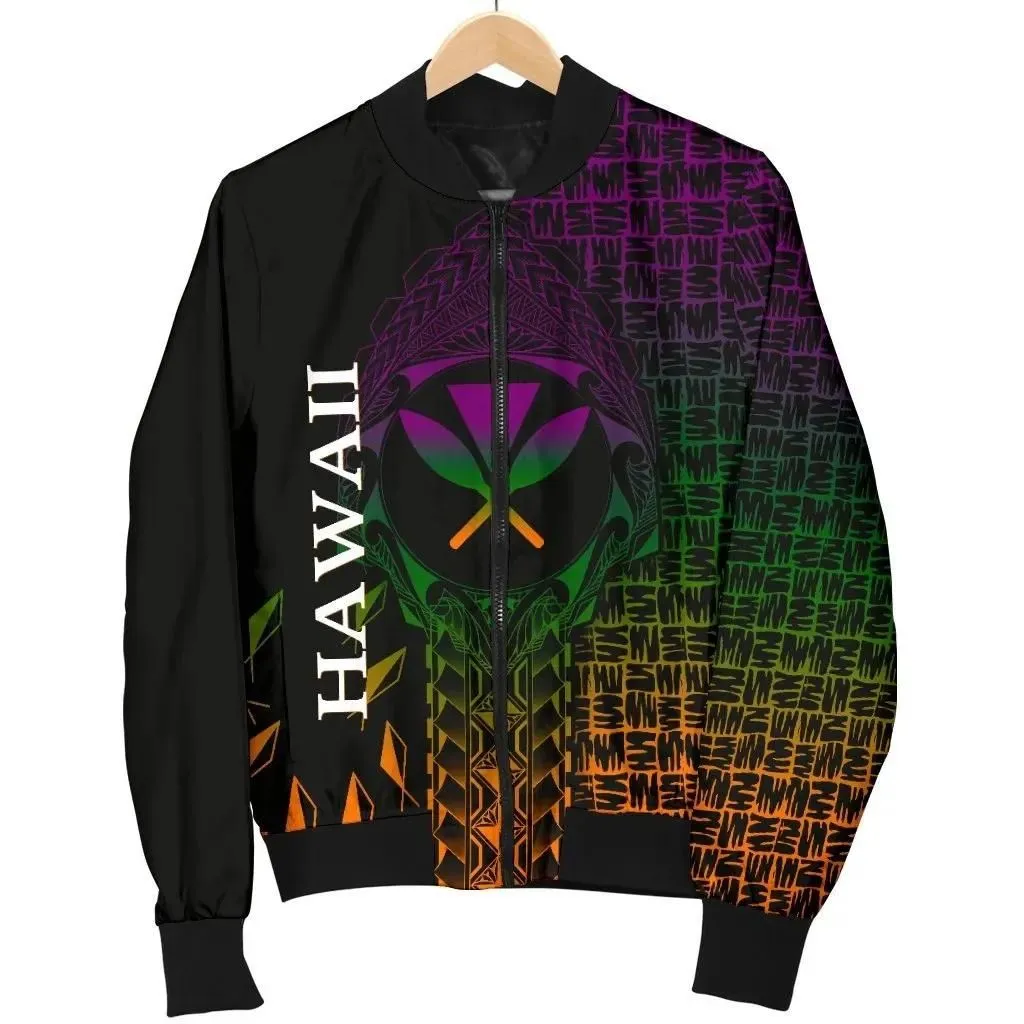FamilyGaterJacket - Bomber Jacket Hawaii - Kanaka Maoli Rocket Style - BN1828