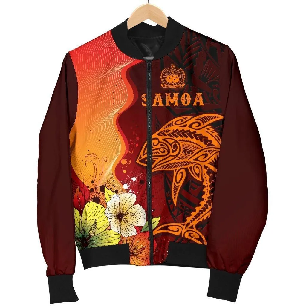 Samoa Mens Bomber Jacket - Tribal Tuna Fish