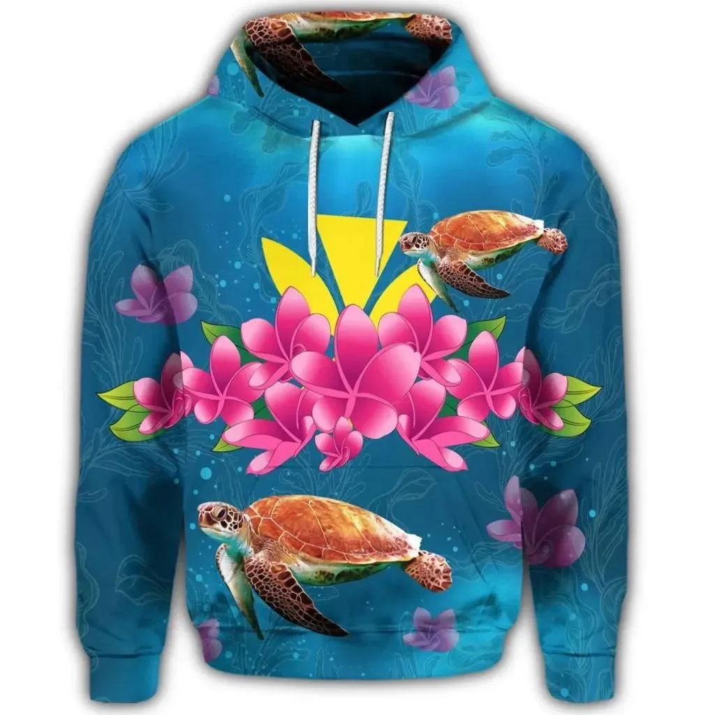 Alohawaii Hoodie - Hawaiian Plumeria Kanaka Turtle Sea Polynesian Hoodie - AH - J4R