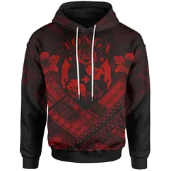 Tonga Polynesian  Hoodie - Tonga Red Seal Camisole Hibiscus Style - BN18