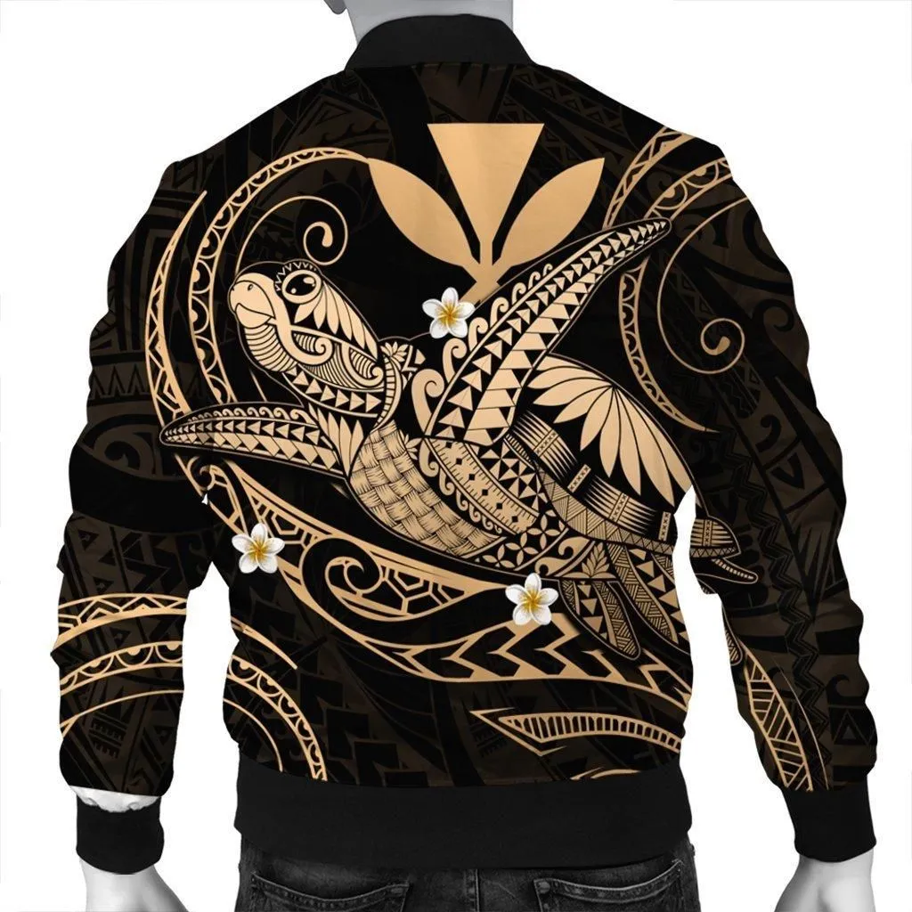 Hawaii Turtle Polynesian Bomber Jacket - Nane Style Gold
