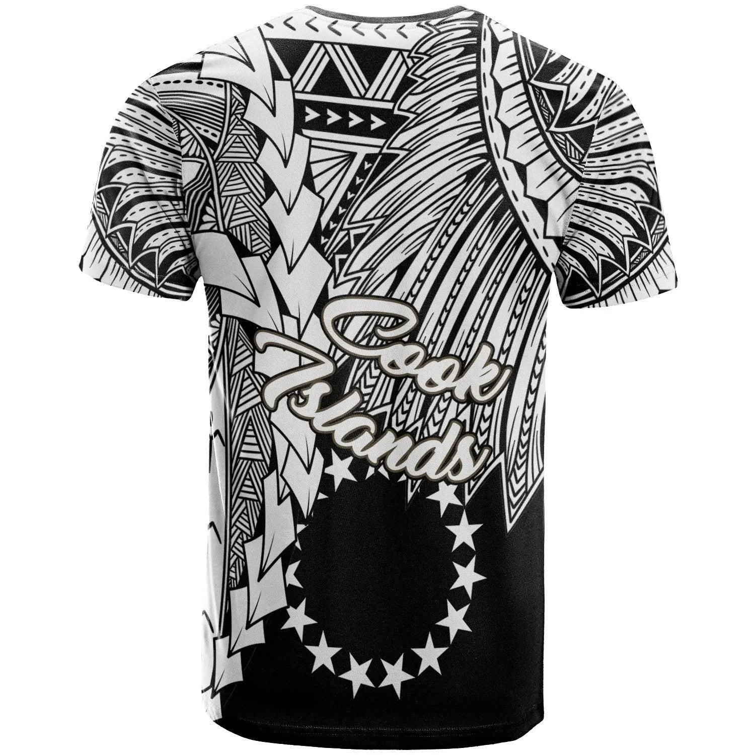 Cook Islands T-Shirt - Tribal Wave Tattoo White