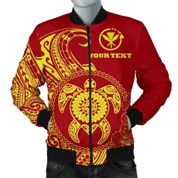 Hawaii Polynesian Personalised Mens Bomber Jacket - Vintage Polynesian Turtle (Red)