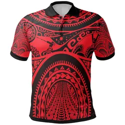 Polynesian Polo Shirt - Polynesian Patterns Maui Tattoo Red