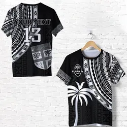 (Custom Personalised) Fiji Rugby Sevens T Shirt Fijian 7s Tapa Polynesian - Custom Text and Number LT13