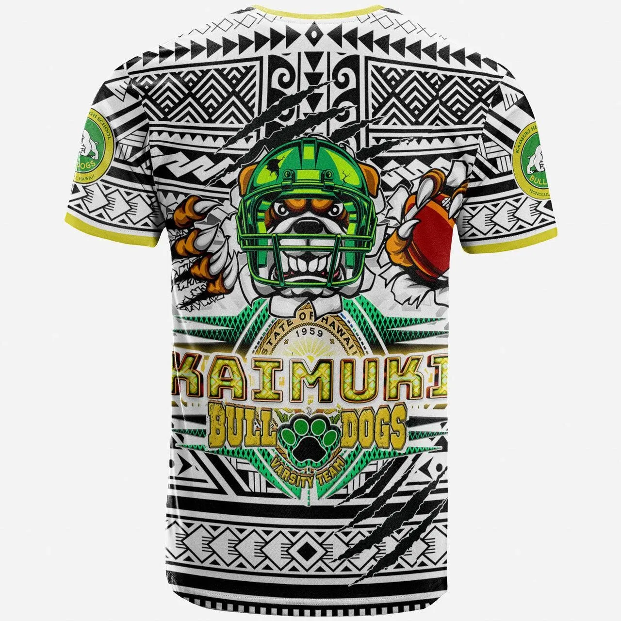 Hawaii Kaimuki High School Custom Polynesian T shirt - Kaimuki High School (Honolulu, HI) Varsity Football Tribal Patterns LT10