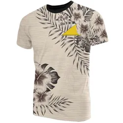 Tokelau T shirt - Tokelau FLag Beige Hibiscus