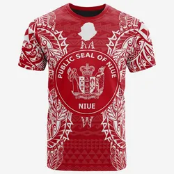 Niue All Niue Seal Map Polynesian Tattoo Red White Unisex 3D T-Shirt All Over Print ONCLQ