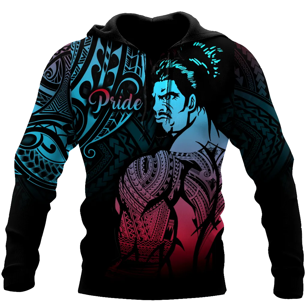 Amazing Warrior Pride Polynesian 3D Tattoo Unisex Deluxe Hoodie ML