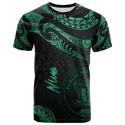 Niue Polynesian T shirt - Poly Tattoo Green Version