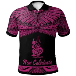 New Caledonia Polynesian Polo Shirt - Poly Tattoo Pink Version