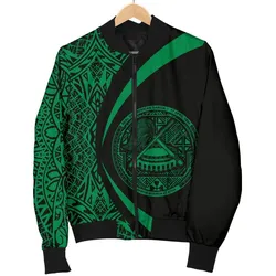 American Samoa Womens Bomber Jacket - Circle Style 03