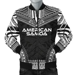 American Samoa Polynesian Chief Mens Bomber Jacket - Black Version