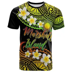 Marshall Islands Custom Personalised T-Shirt - Plumeria Polynesian Vibe Reggae