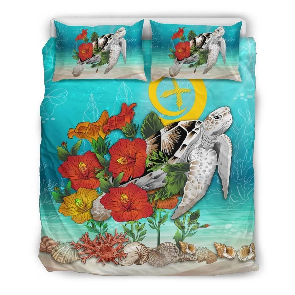 Polynesian Vanuatu Ocean Turtle Hibiscus A Bedding Set Camli Pqf