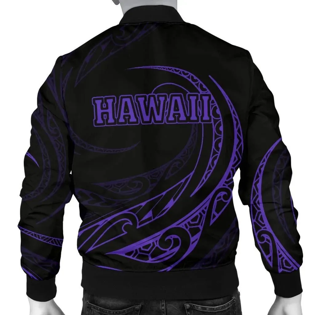 Kanaka Polynesian Men√¢‚Ç¨‚Ñ¢s Bomber Jacket - Purple - Frida Style - AH J9